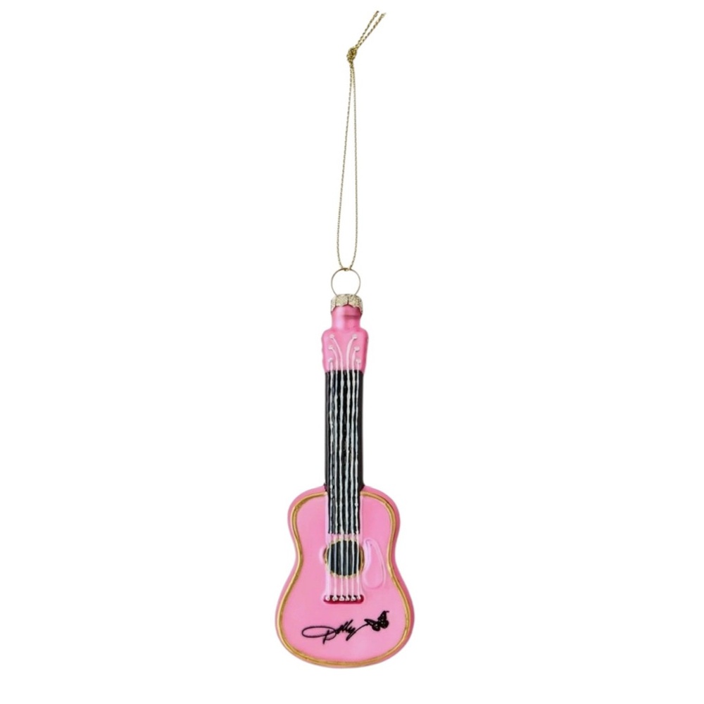 Dolly Parton 80 MM Pink Guitar Holiday Glass Ornament, by Ruz (NWT) - Picture 5 of 11